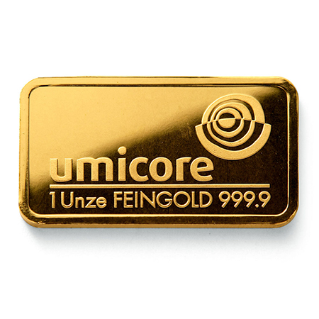 Umicore 1oz Gold Bullion Bar